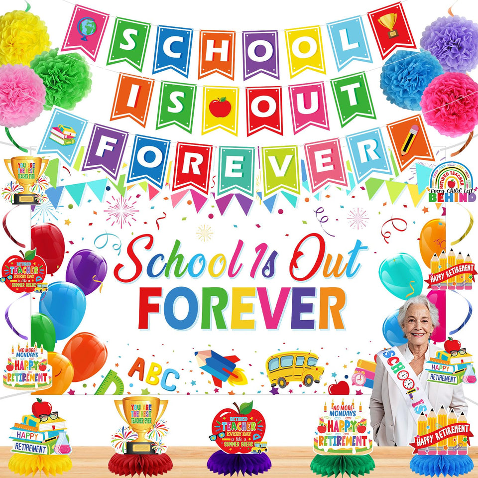 Weekgrat teacher retirement backdrop for vibrant party photos