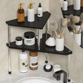 Weenson bathroom counter organizer over sink with two-tier design keeps toiletries within reach.