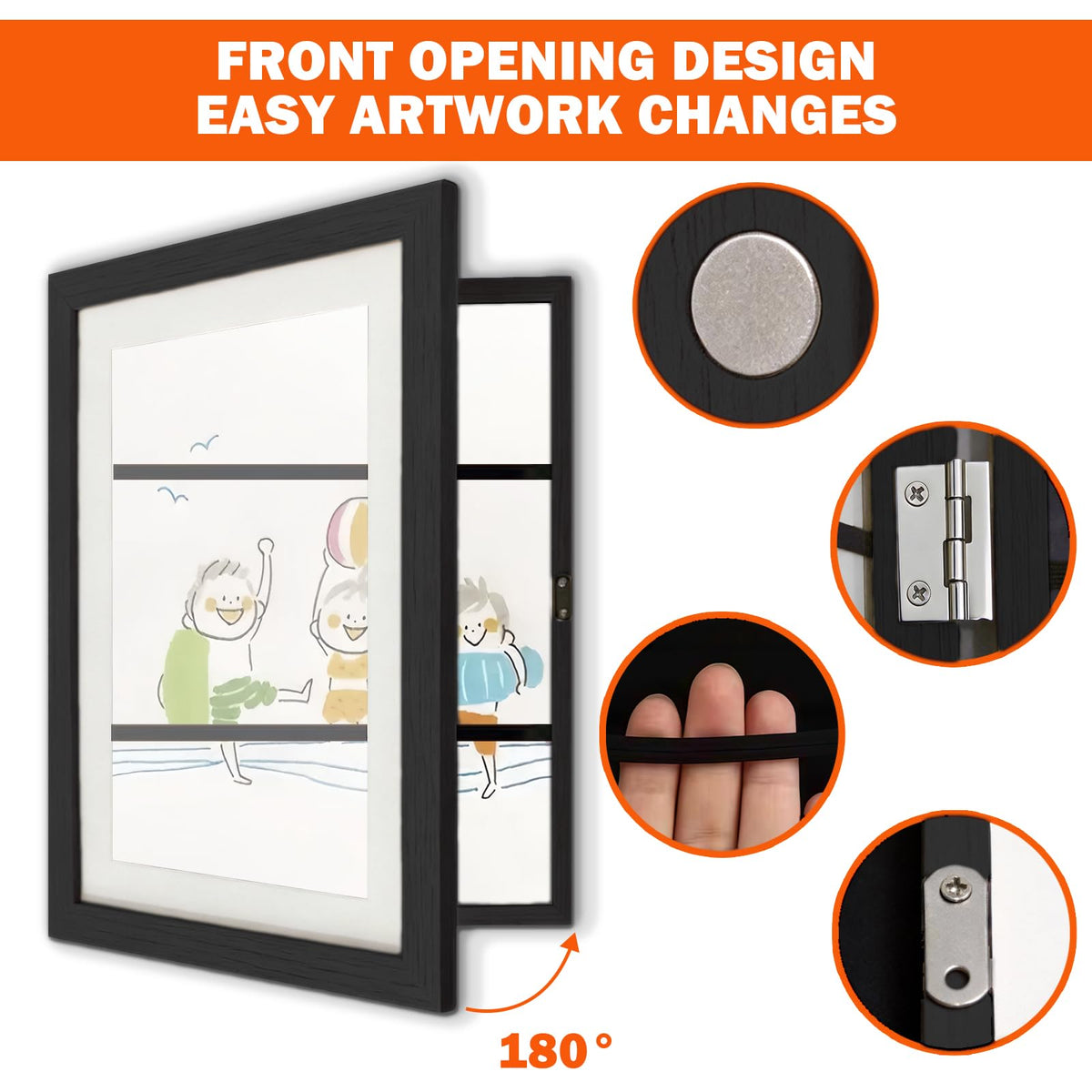 WeePro frames use MDF and tempered glass for durable, clear display.
