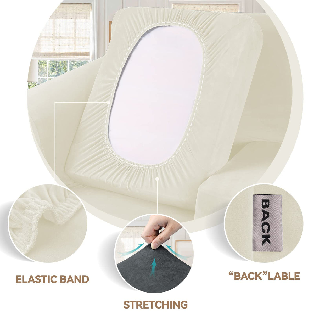 WEERRW plush velvet stretch fit protects upholstery from spills.