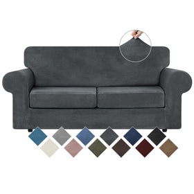 WEERRW velvet couch cover on a sofa providing full protection and style