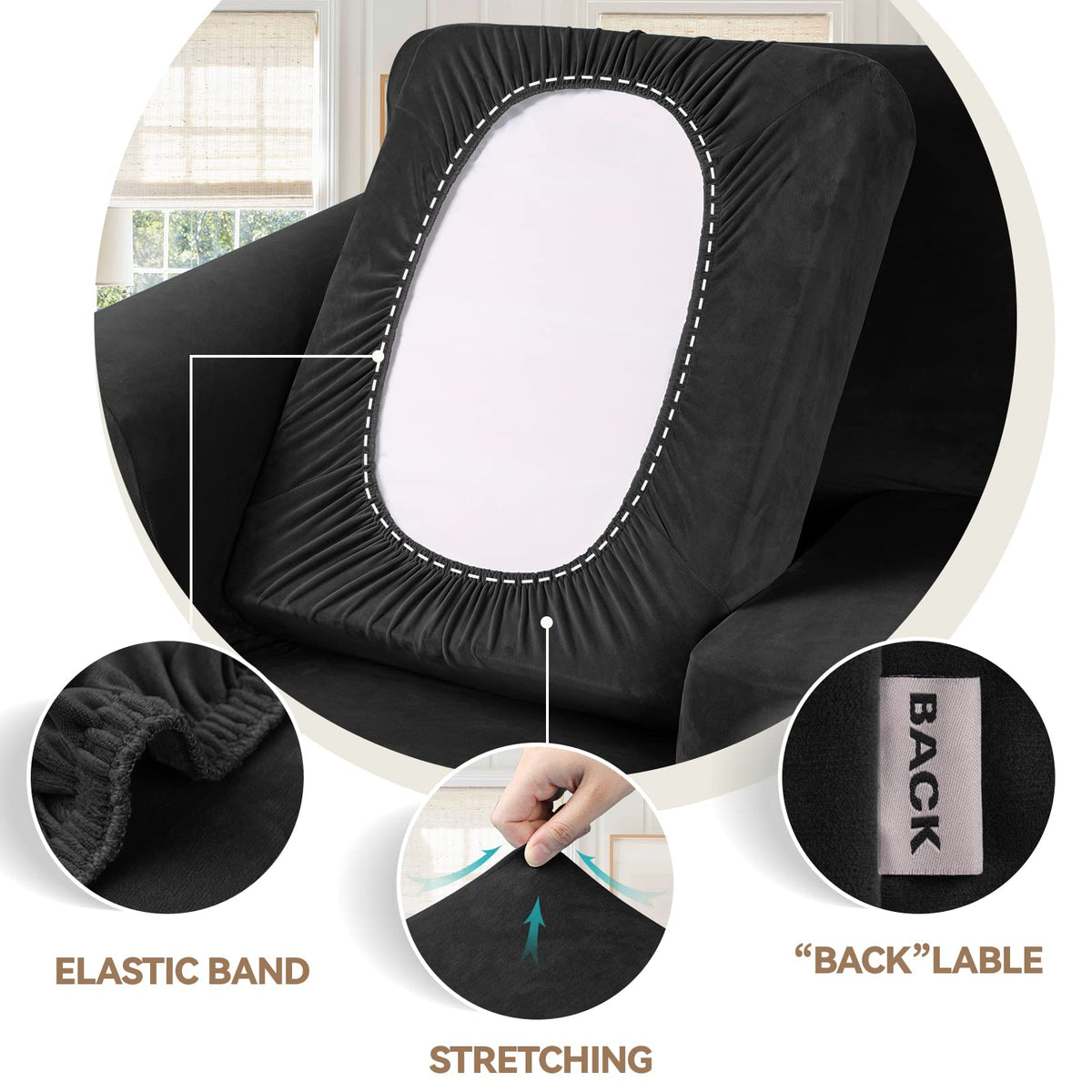 WEERRW velvet cover close-up highlights soft texture and durable stretch