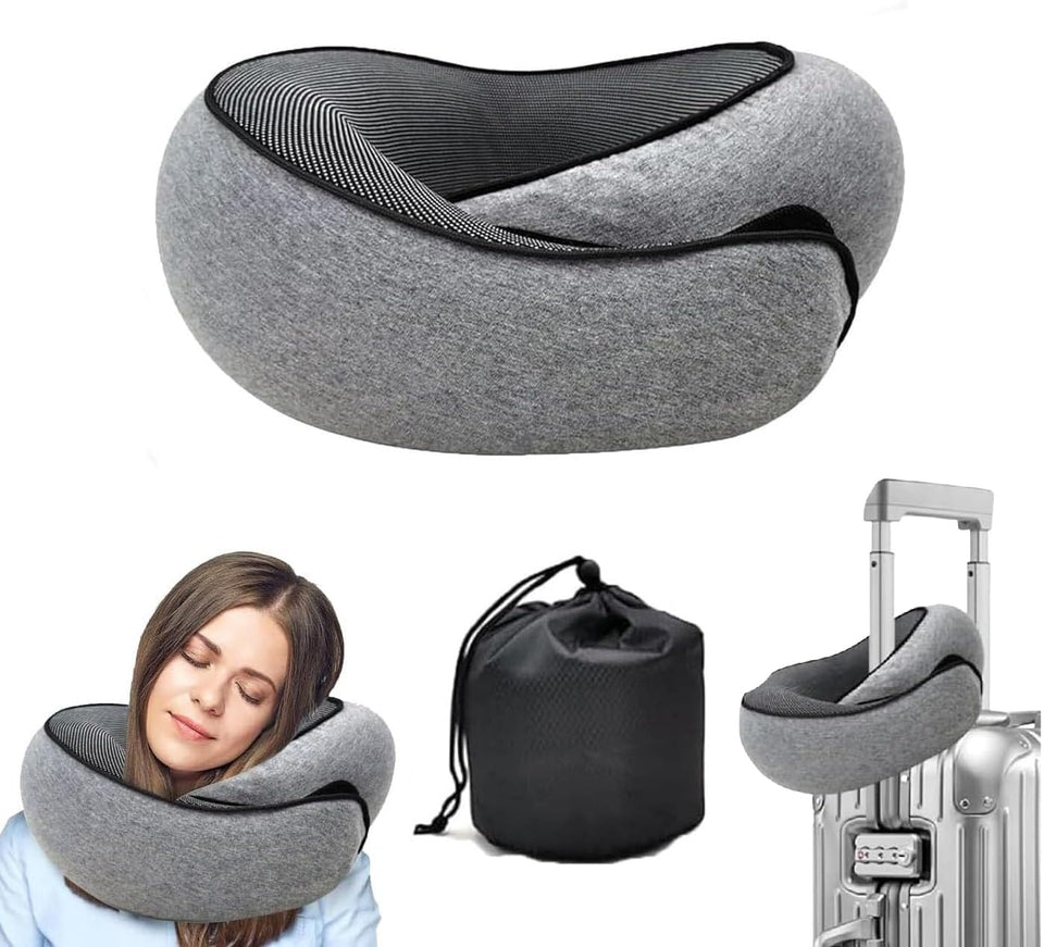 WEERSHUN travel pillow front view with ergonomic neck support for journeys