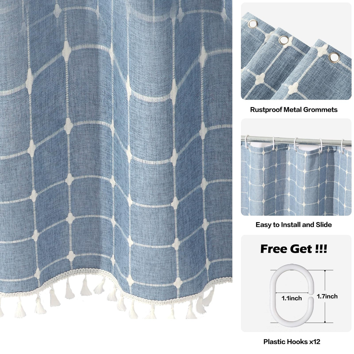 WEGOMA curtain metal grommets ensure easy, rust-free installation.