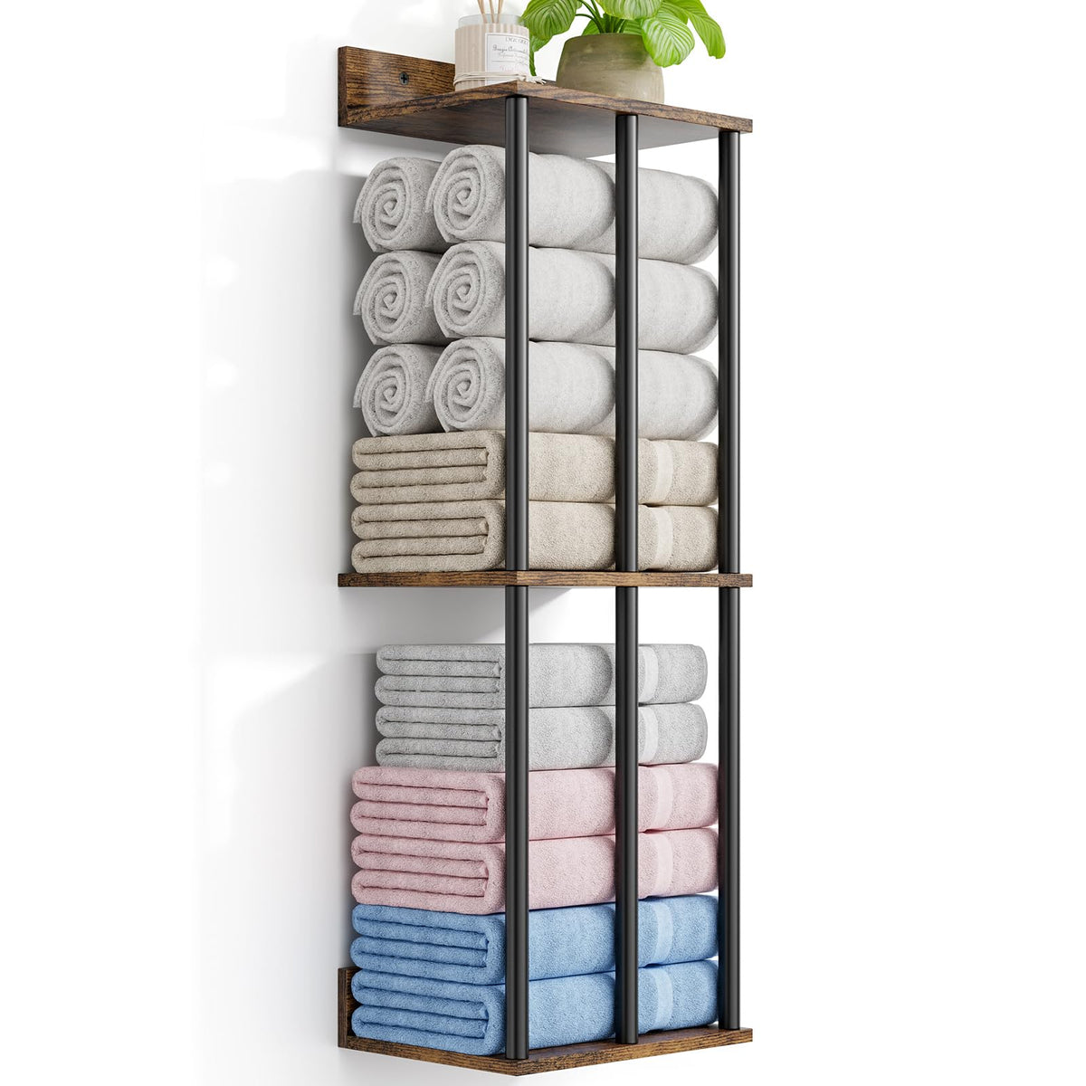 WeGXY Towel Rack with 3-bar design keeps towels organized and within reach.