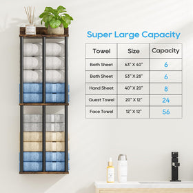 WeGXY Towel Rack bottom shelf prevents smaller towels from slipping.