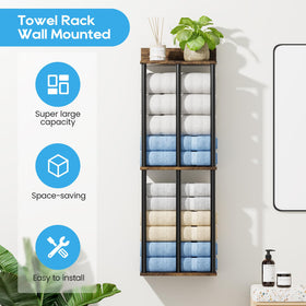 WeGXY Towel Rack large capacity holds six extra-large towels.
