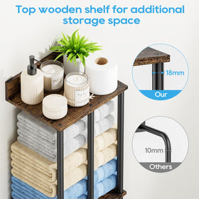 WeGXY Towel Rack stores towels, robes, and spa essentials.