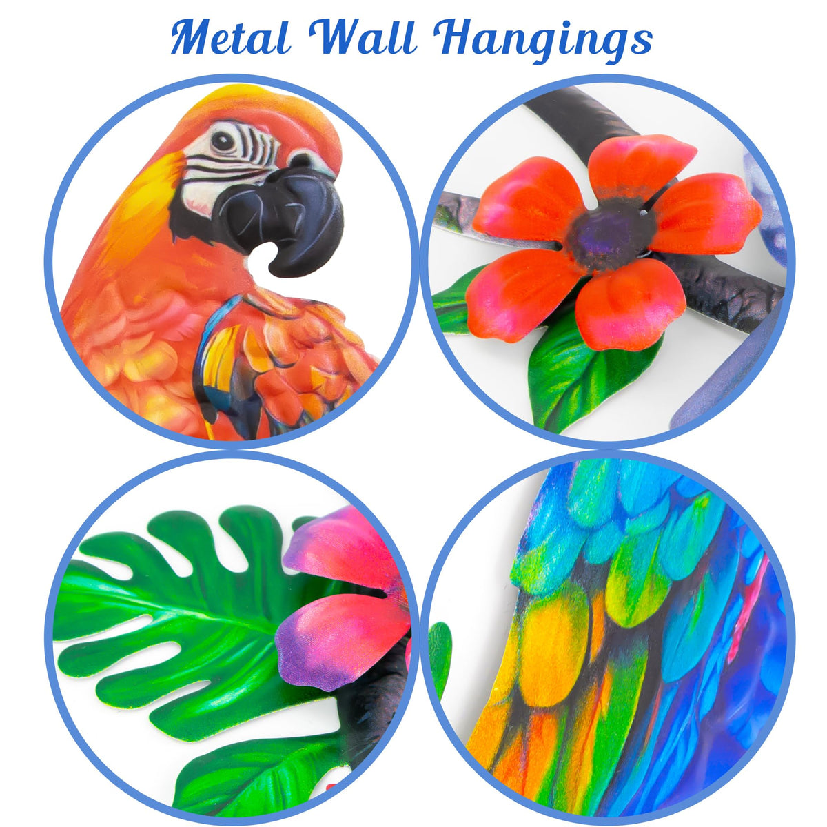 Weibefee fence or door display parrot art adds warmth to entry
