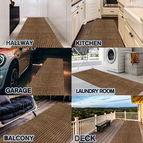 Weidear low-profile rug sits neatly under furniture and doors.