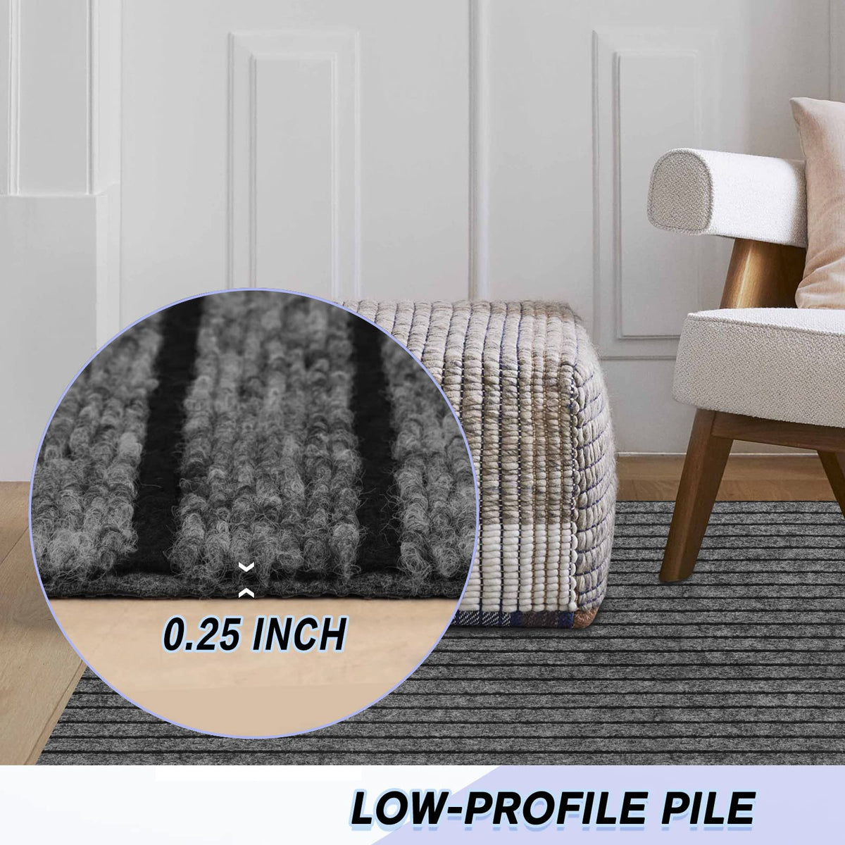 Weidear monocolor rug, minimalist style for entryways and laundry areas