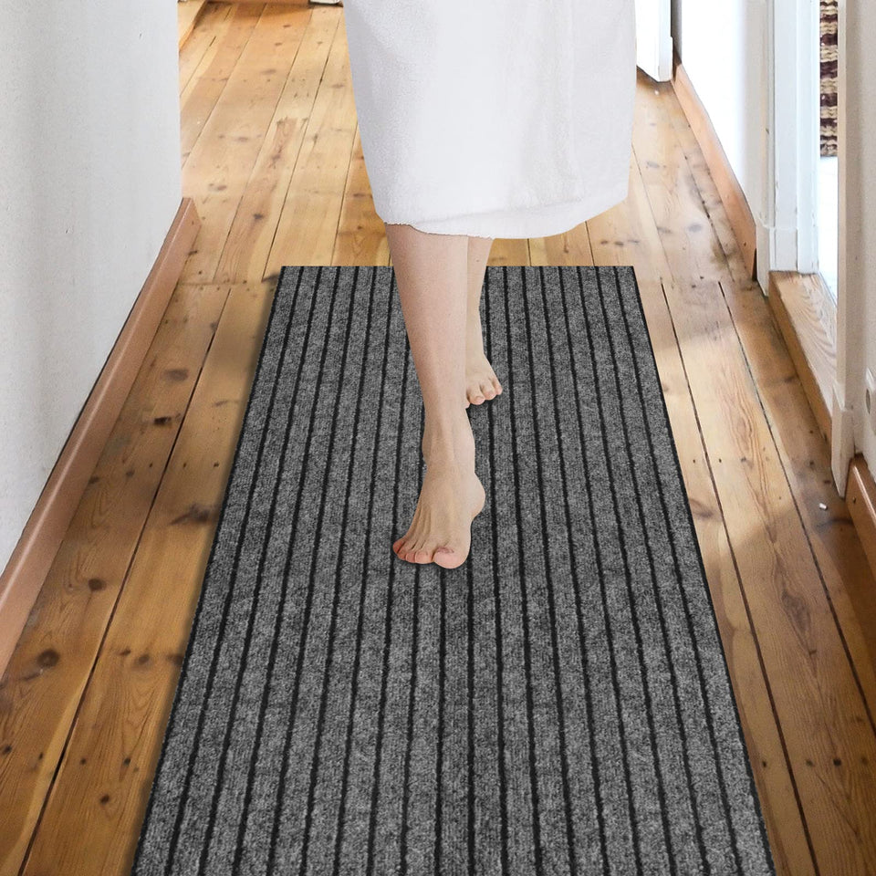 Weidear stripe pattern rug, durable hallway runner for high-traffic entrances