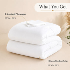 Weigelia bedroom scene in white bedding demonstrates calm, minimalist decor.