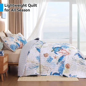 Weigelia coastal quilt microfiber fabric feels soft and breathable for warm nights.