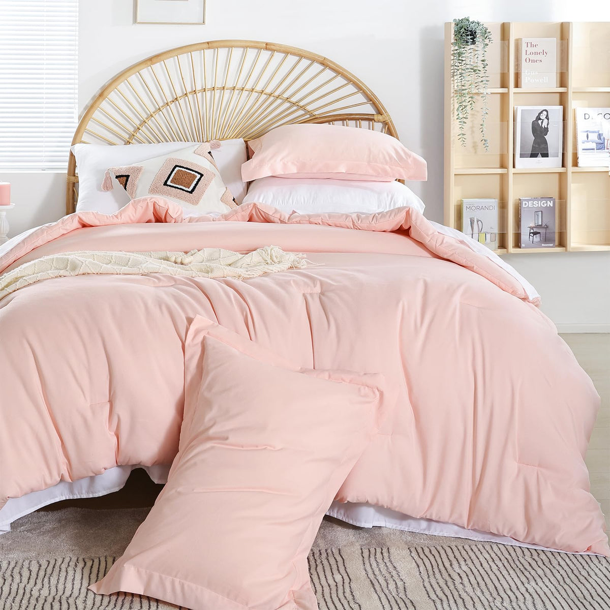 Weigelia white fitted sheet offers a secure fit on a twin bed.