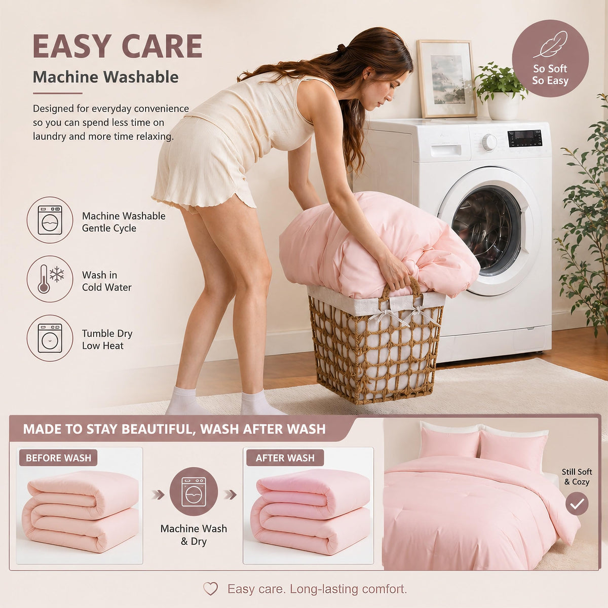 Weigelia packaging in vacuum bag keeps set compact until fluffing