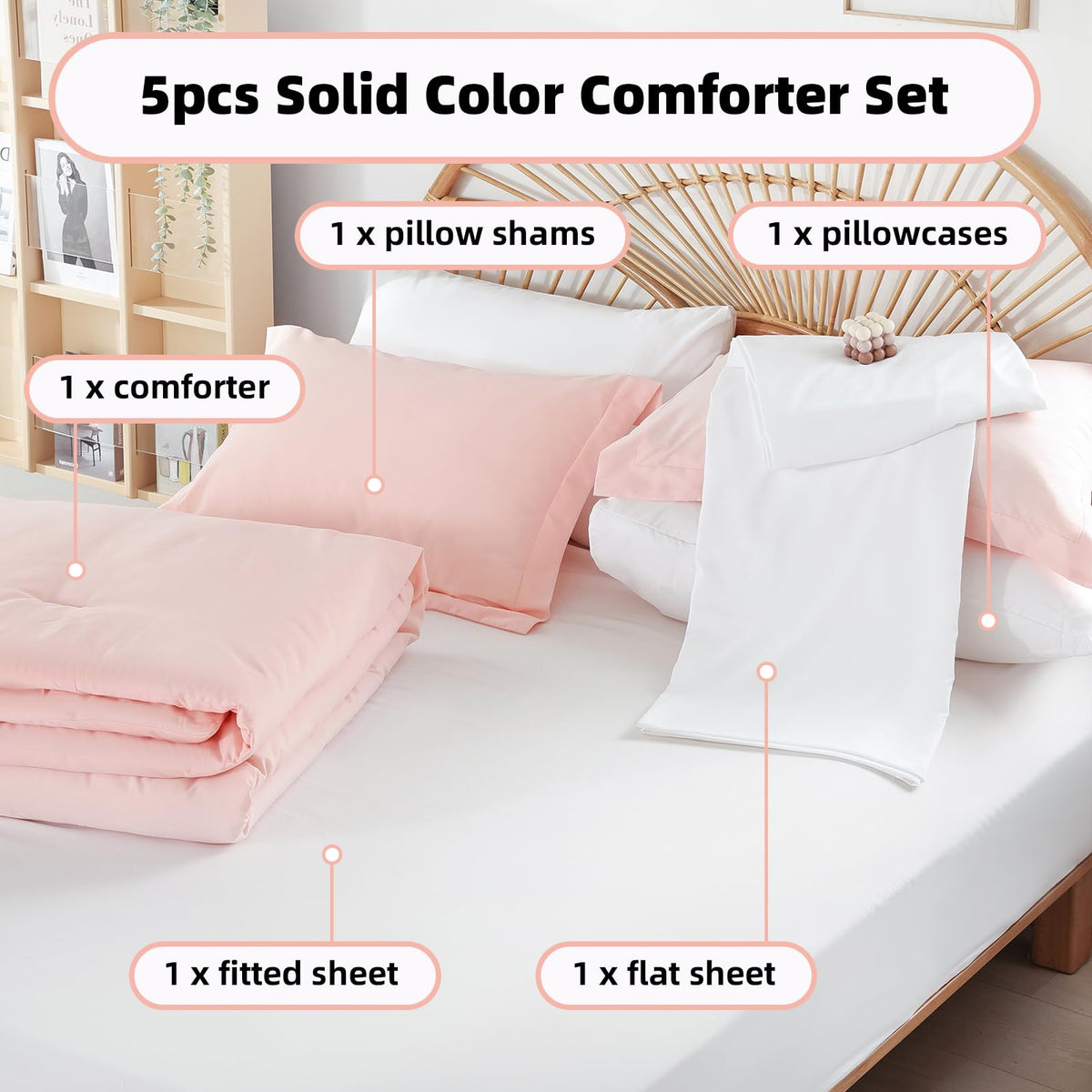 Weigelia pink pillow shams add a soft, cohesive detail to the twin set.