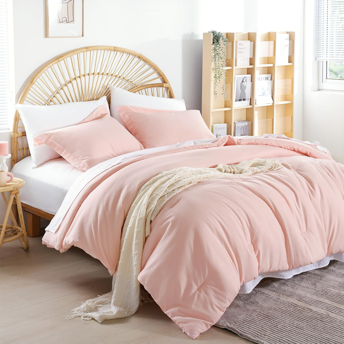 Weigelia white pillowcase complements blush tones with a crisp finish.