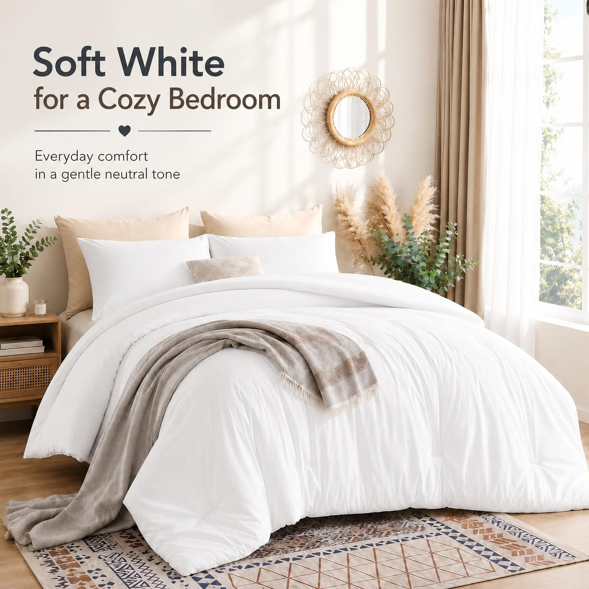 Weigelia queen comforter close-up shows soft microfiber texture for cozy nights.