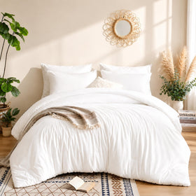 Weigelia Queen Comforter Set White offers a clean, timeless centerpiece for any bedroom.