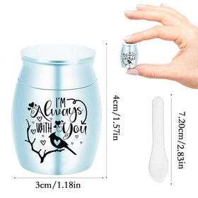 Weikui aluminium mini urn highlights threaded lid for secure keepsake.