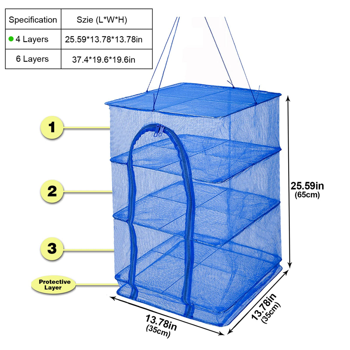 WEISGJA large 25.59x13.78x13.78 in drying net saves space