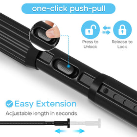 Closeup of WEIXINHAI extension rods showing easy tool-free assembly