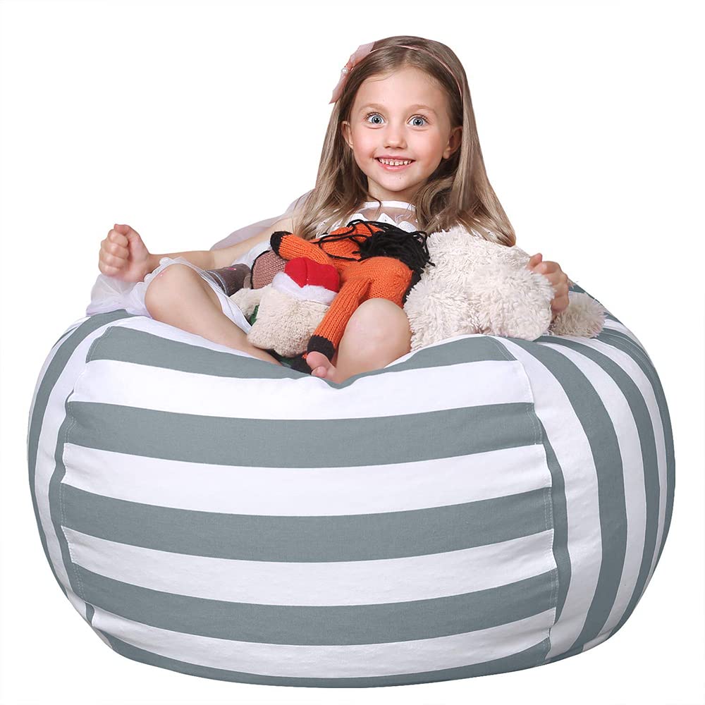 WEKAPO stuffed animal storage bag cover in grey, a tidy plush toy organizer.