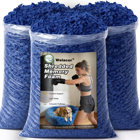 Welacer bean bag filler with shredded memory foam for fuller seating.