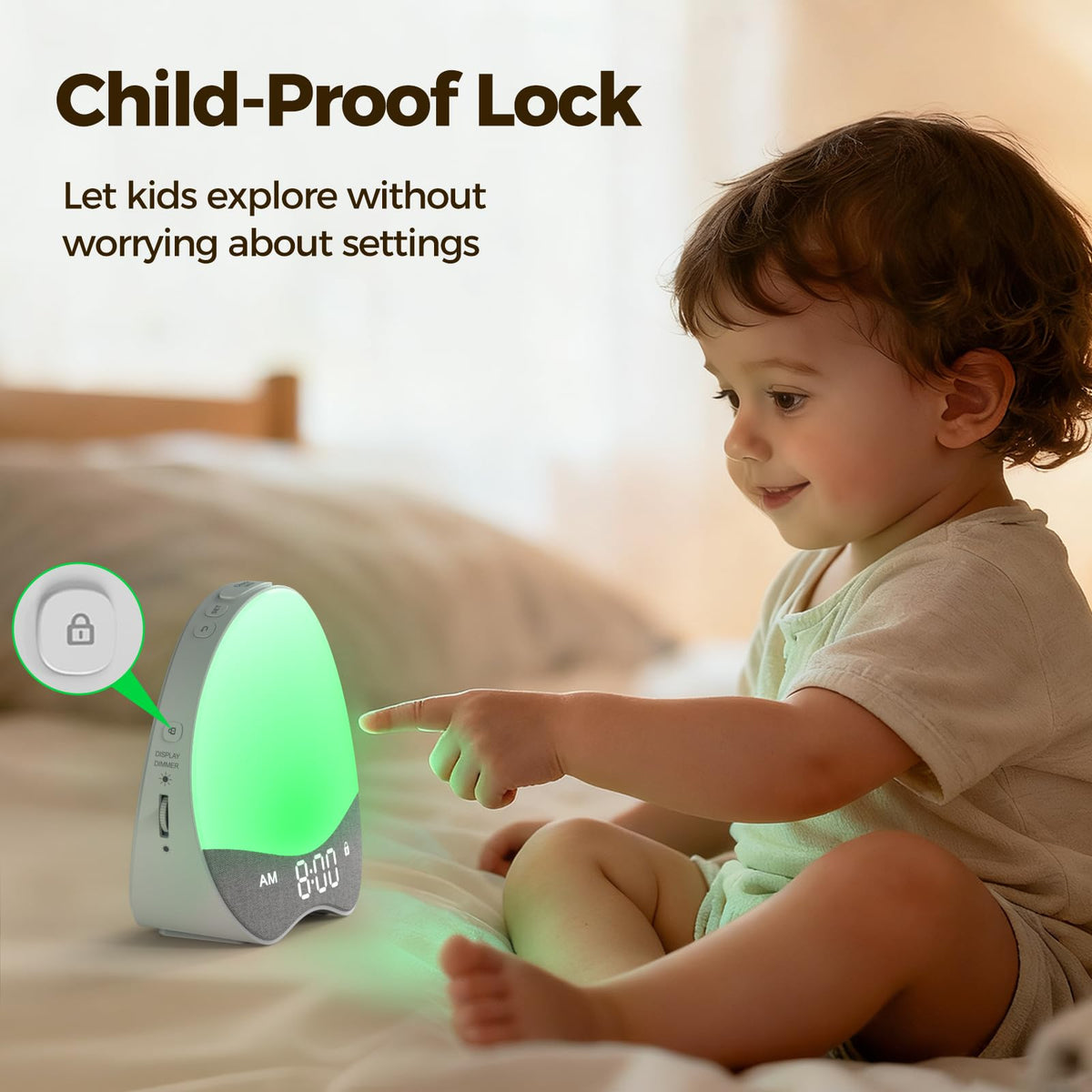 Welgo dimmable display provides gentle nighttime visibility for kids