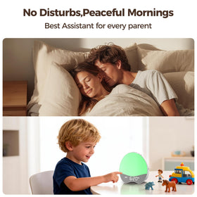 Welgo sleep trainer with soft night light creates calm bedtime ambience