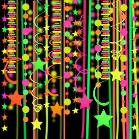 WELITTCON neon streamers 4 rolls glow under UV light for vibrant decor