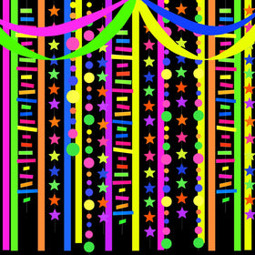 WELITTCON glow backdrop for daytime or blacklight party scenes.