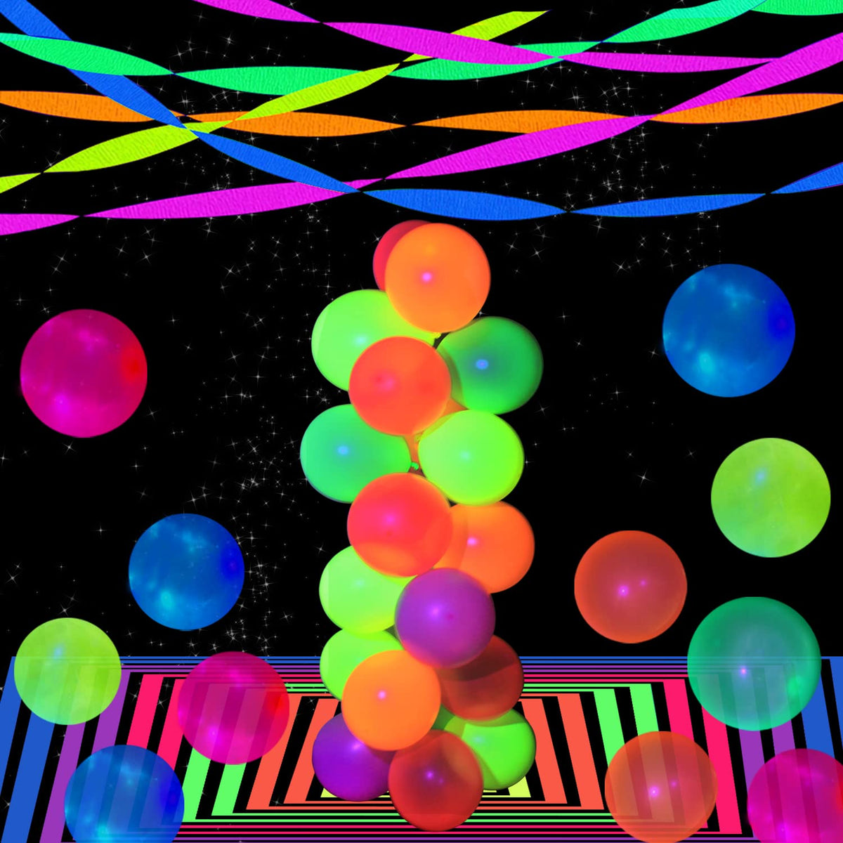 Welittcon pink neon streamers create festive accents for celebrations
