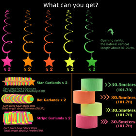 WELITTCON round-dot garland 37ft glows under blacklight for wall decor