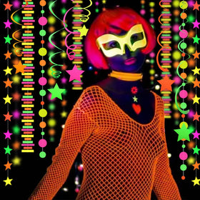 WELITTCON swirl streamers 30ft create dynamic glow under UV lighting