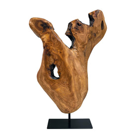 WELLAND cedar sculpture desk decor adds organic warmth to workspaces
