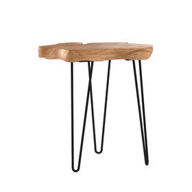 WELLAND Cedar End Table in living room setting adds warmth and organic texture.