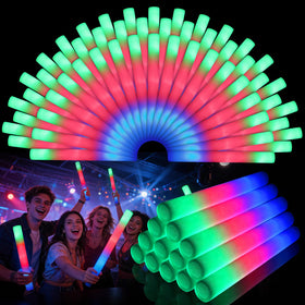 Wellent 72pcs LED foam sticks bulk glow for parties and celebrations.