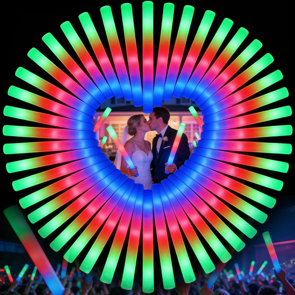 wellent LED foam glow stick 70pcs pack glowing for night parties