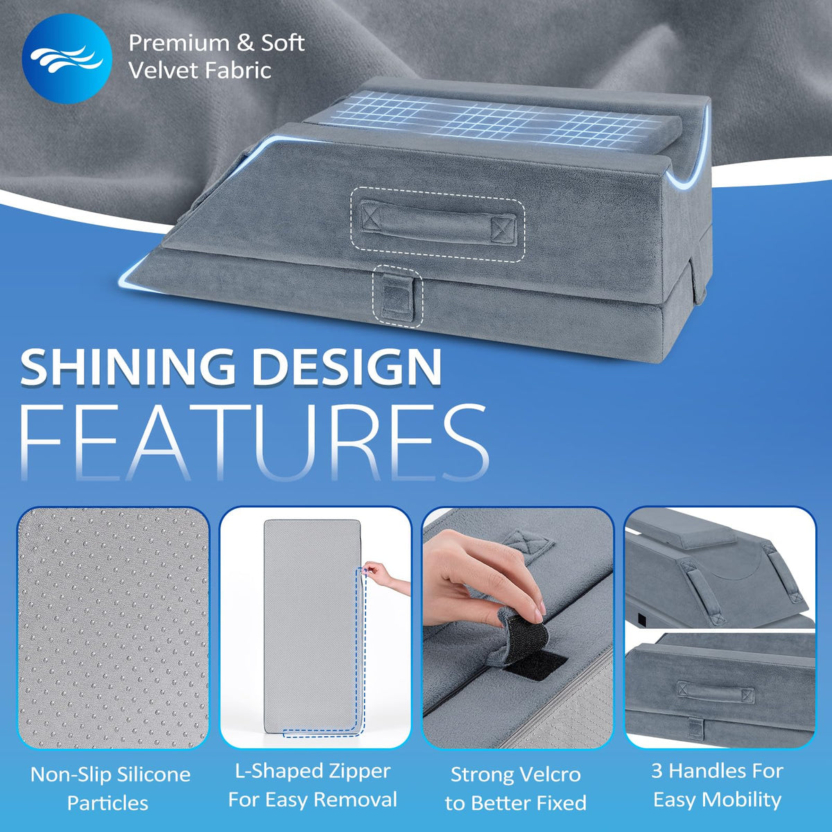 Wellsin removable velvet cover with zipper enables easy cleaning