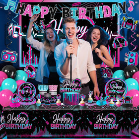 Wellspar music party balloons supply vibrant color and energy.