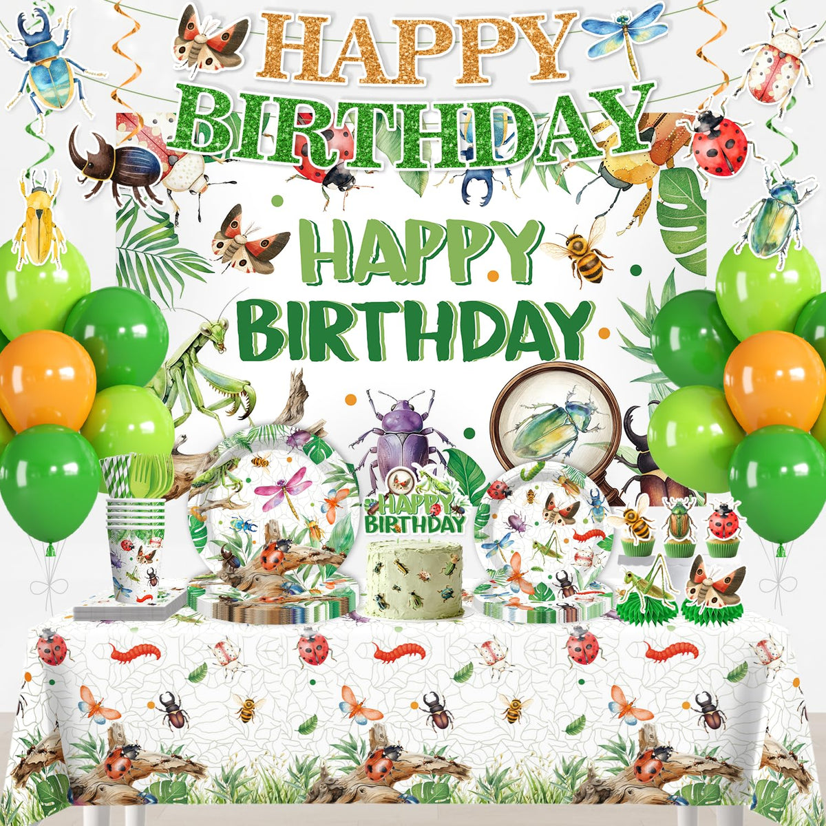 Wellspar bug banner enhances party visuals for a memorable photo backdrop.