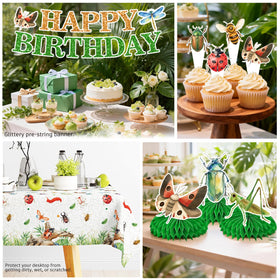 Wellspar bug cupcake toppers decorate treats for a themed display.