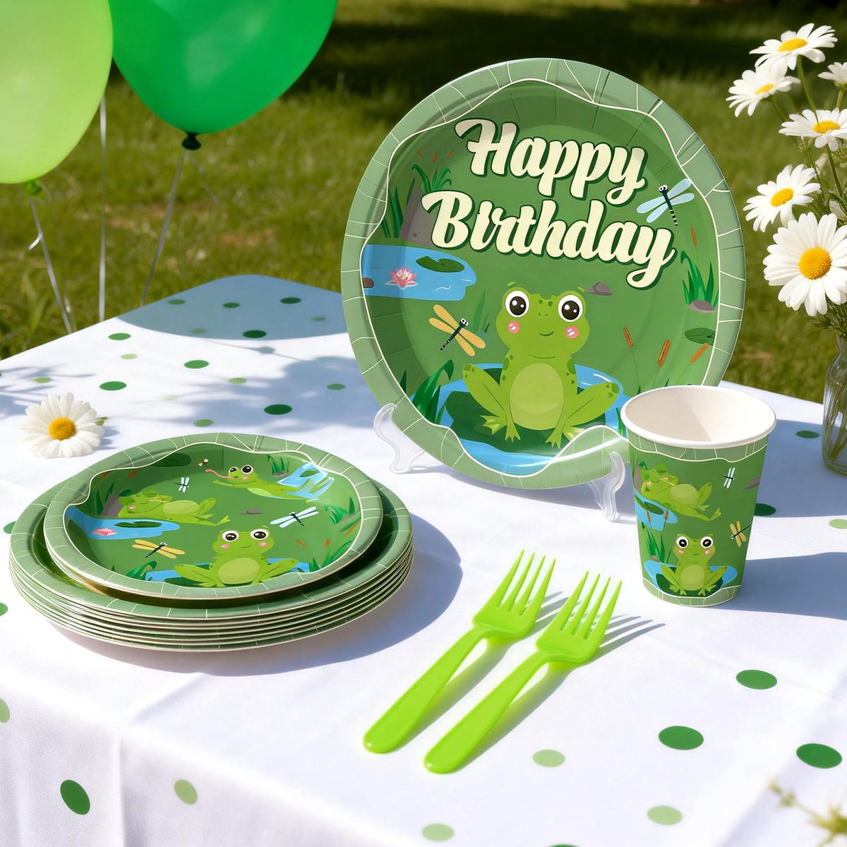 Wellspar frog centerpieces bring pond-inspired depth to tables.