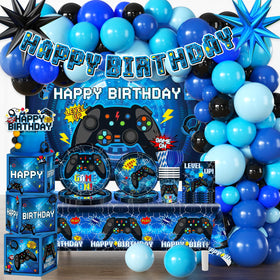 Wellspar gamer banner creates a bold birthday backdrop for a gaming party