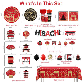 Wellspar hibachi hanging swirls decorate ceilings for a festive celebration