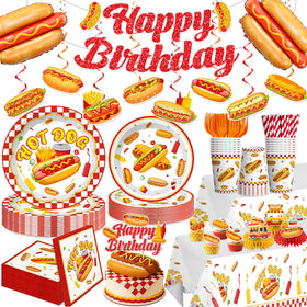 Wellspar hot dog banner enhancing the party look with coordinated decor