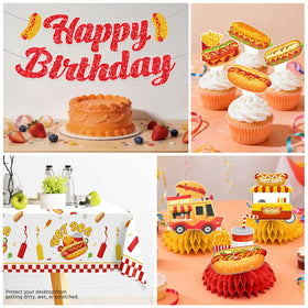 Wellspar hot dog centerpiece creating a charming photo-worthy focal point
