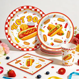 Wellspar hot dog party setup forming a ready-to-photo backdrop for guests